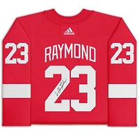 Maillot authentique adidas autographié par Lucas Raymond Red Detroit Red Wings