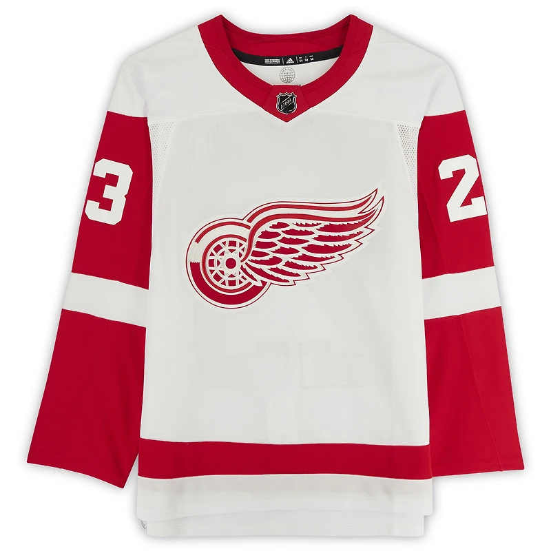 Maillot authentique adidas autographié par Lucas Raymond White des Red Wings de Detroit