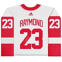 Lucas Raymond White Detroit Red Wings Autographed adidas Authentic Jersey