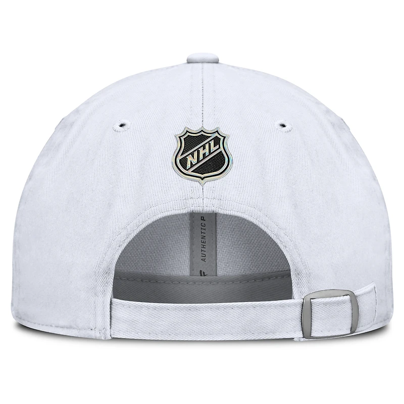 Men's Fanatics  White Detroit Red Wings Authentic Pro Hockey Fights Cancer Adjustable Hat