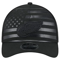 Men's New Era  Black Detroit Red Wings Game Day Stealth Flag 9FORTY A-Frame Adjustable Hat