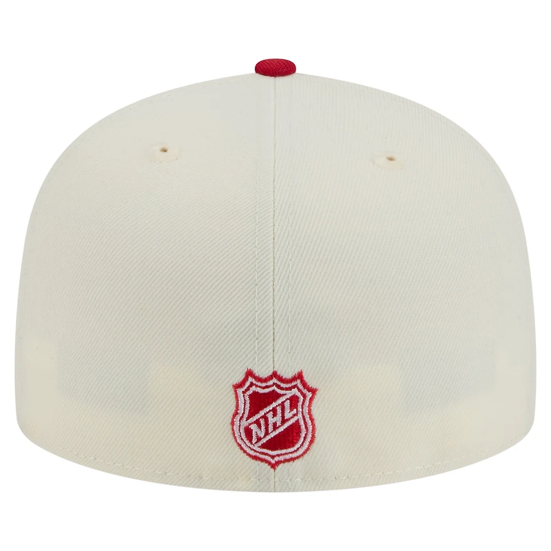 Men's New Era  White Detroit Red Wings Chrome Two-Toned 59FIFTY Fitted Hat