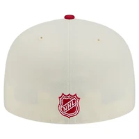 Men's New Era  White Detroit Red Wings Chrome Two-Toned 59FIFTY Fitted Hat