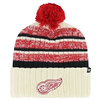 Men's '47 Cream Detroit Red Wings Tavern Cuffed Knit Hat with Pom