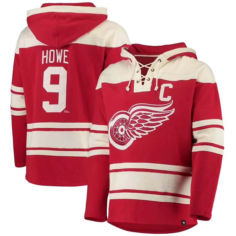 Chandail à capuchon Lacer '47 Gordie Howe Red Wings de Detroit pour homme la retraite