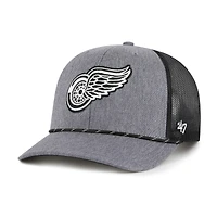 Casquette ajustable en corde de carbone pour homme, modèle 1947, des Red Wings de Detroit, gris