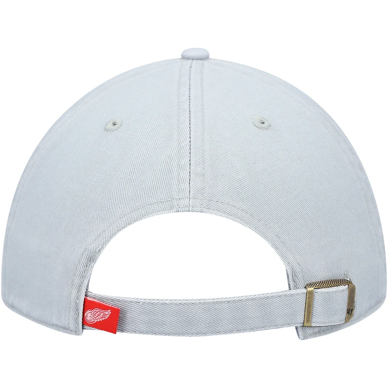 Casquette ajustable Clean Up de l'équipe Detroit Red Wings '47 grise pour hommes