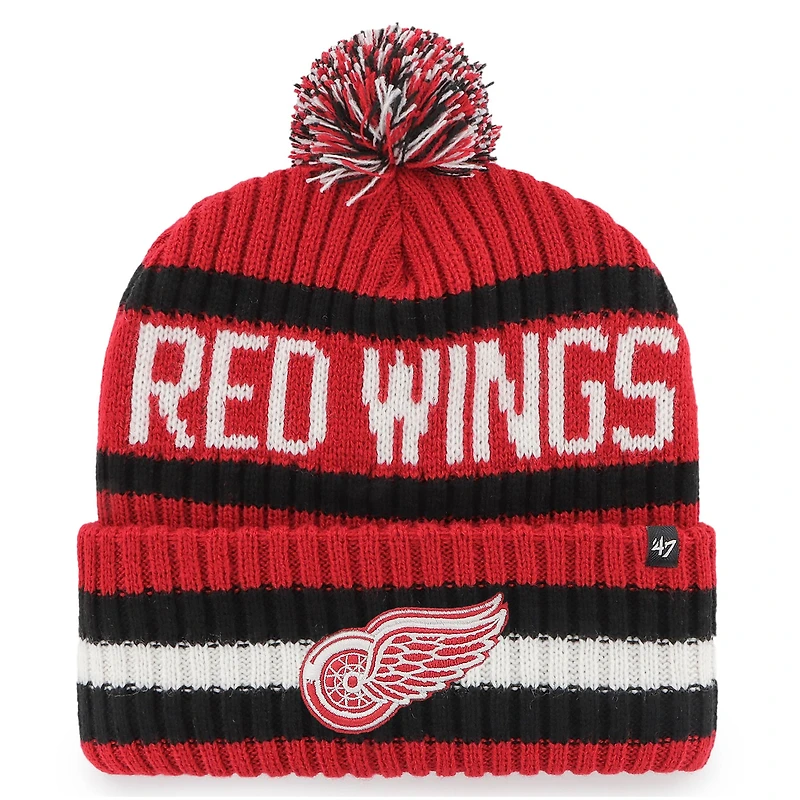 Bonnet en tricot à revers Bering Red Wings de Detroit '47 pour homme avec pompon