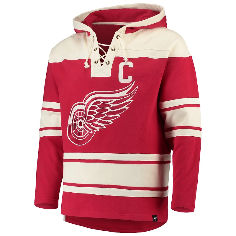 Chandail à capuchon pour homme '47 Steve Yzerman Red Detroit Wings Player Lacer