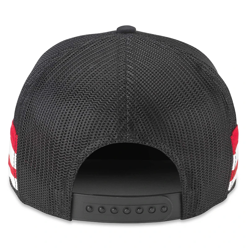 Men's American Needle Black Detroit Red Wings HotFoot Stripes Trucker Adjustable Hat