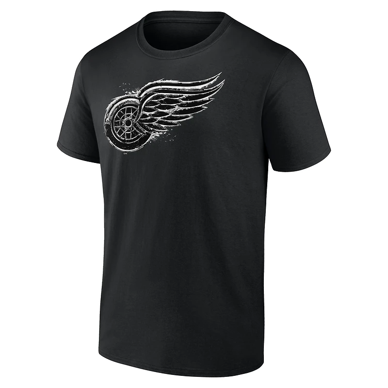 Men's Black Detroit Red Wings Iced Out T-Shirt