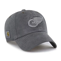 Men's Carhartt x '47  Charcoal Detroit Red Wings Clean Up Adjustable Hat