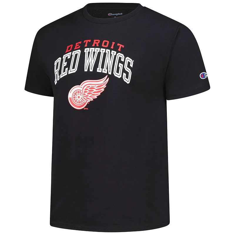 T-shirt noir avec logo principal des Red Wings de Detroit pour homme