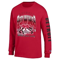 Maillot à manches longues Champion rouge des Red Wings de Détroit pour hommes