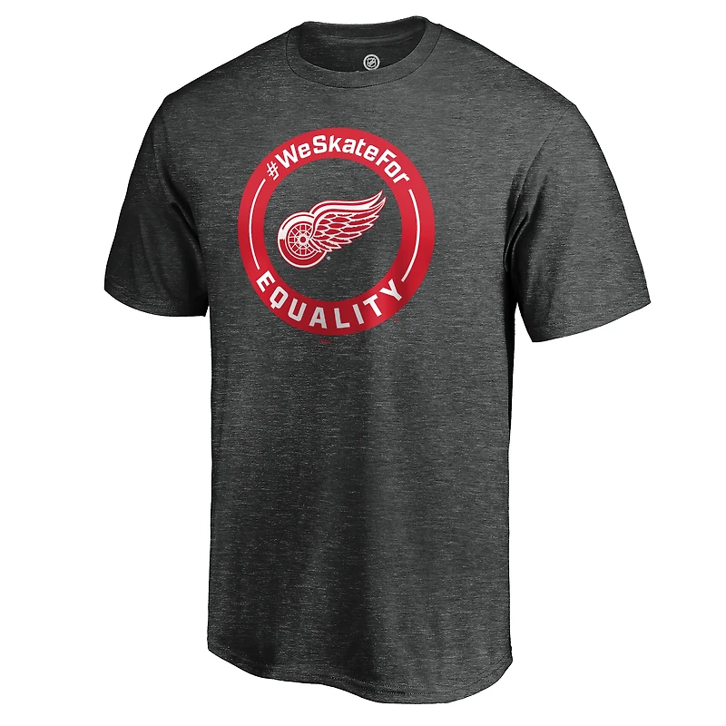 Men's  Charcoal Detroit Red Wings #We Skate For T-Shirt