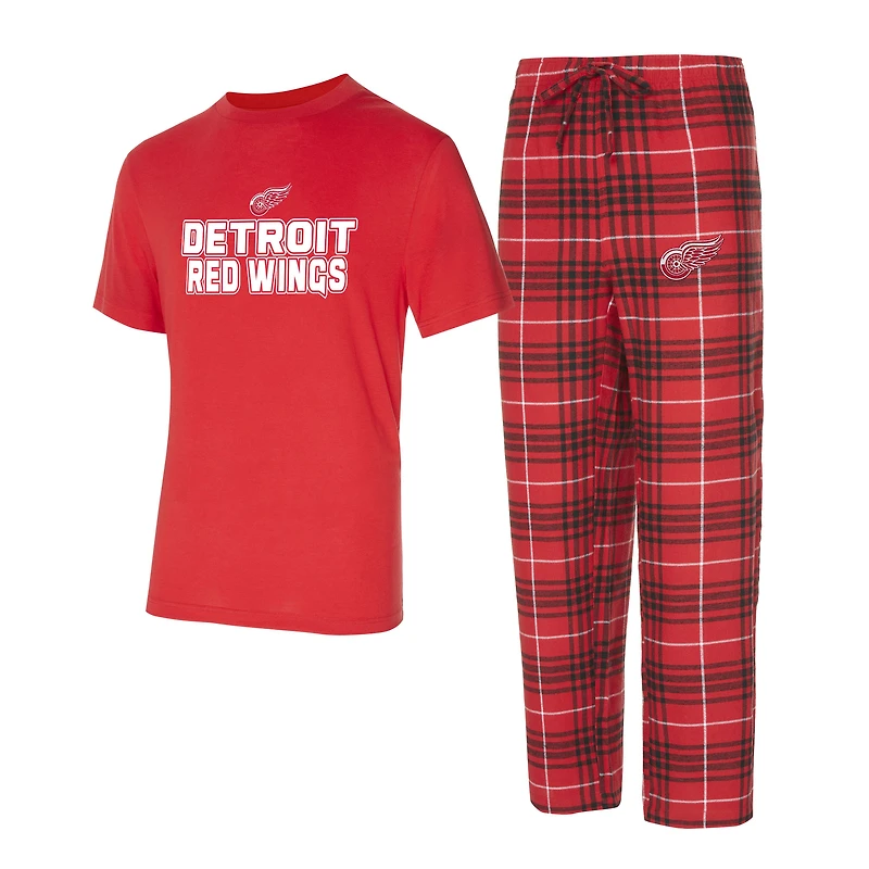 Ensemble de nuit pour homme Concepts Sport Detroit Red Wings Vector haut et pantalon
