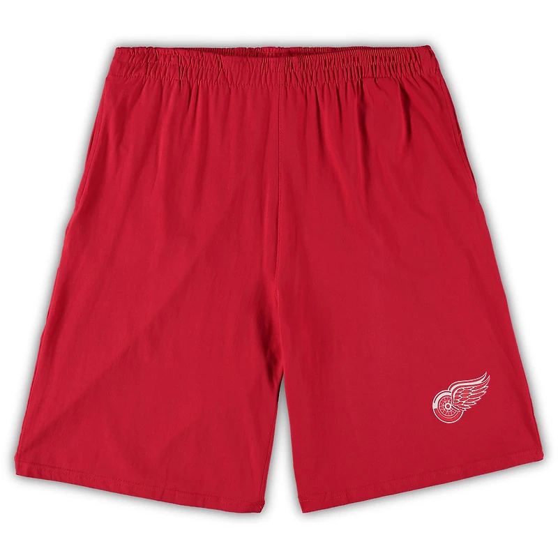 Ensemble de Tailles Big & Tall t-shirt et short Detroit Red Wings pour hommes Concepts Sport rouge/anthracite chiné