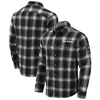 Men's Darius Rucker Collection by Fanatics Black Detroit Red Wings Flannel Plaid Full-Snap Shirt