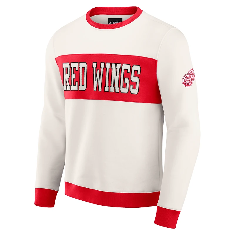 Sweat-shirt colorblock crème pour homme de la collection Darius Rucker Fanatics, Red Wings Detroit
