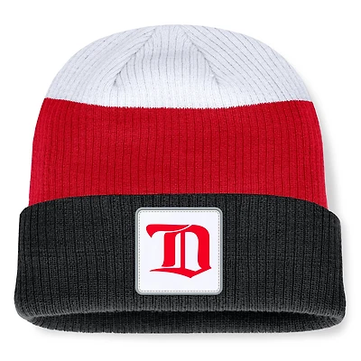 Men's Fanatics  Black/Red Detroit Red Wings Heritage Showboat Color-Block Cuffed Knit Hat