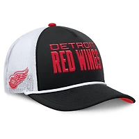 Casquette ajustable en forme de A authentique Pro Rink des Red Wings de Detroit pour homme, noire et blanche, Fanatics