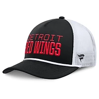 Casquette ajustable en forme de A pour homme, style camionneur, style hollandais, noir et blanc, des Red Wings de Detroit