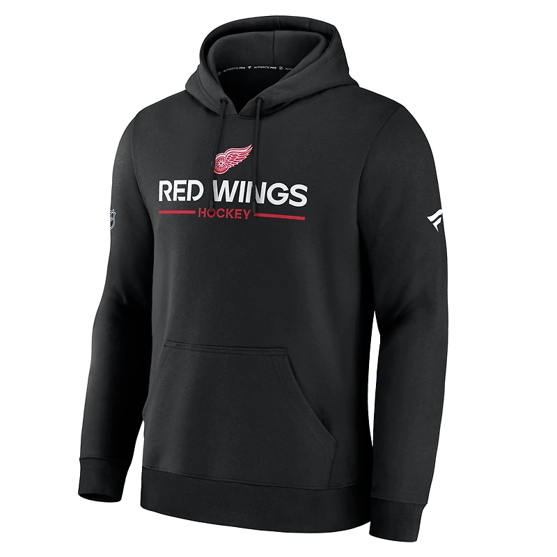 Men's Fanatics Black Detroit Red Wings Authentic Pro Primary Hoodie
