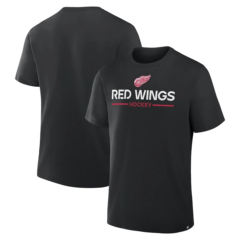 Men's Fanatics Black Detroit Red Wings Authentic Pro Primary T-Shirt