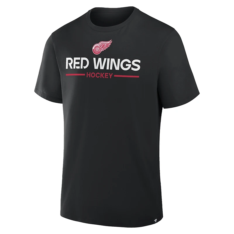 Men's Fanatics Black Detroit Red Wings Authentic Pro Primary T-Shirt