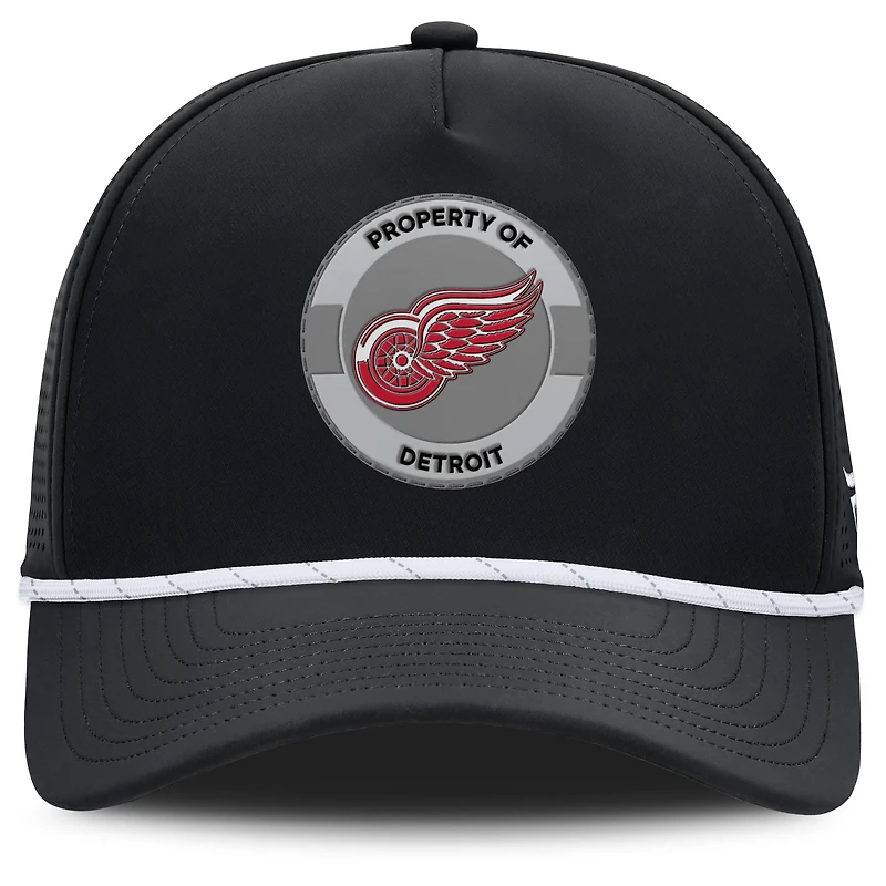 Casquette ajustable authentique Pro Rink des Red Wings de Detroit pour homme, noire, Fanatics