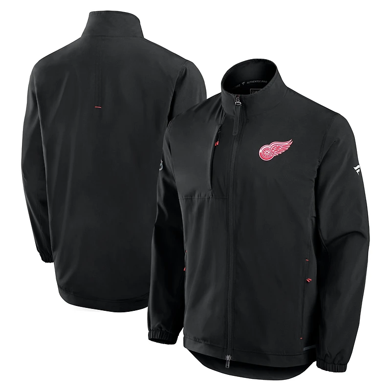 Men's Fanatics Black Detroit Red Wings Authentic Pro Rink Full-Zip Coaches Jacket