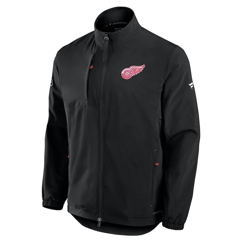 Men's Fanatics Black Detroit Red Wings Authentic Pro Rink Full-Zip Coaches Jacket