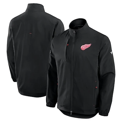 Men's Fanatics Black Detroit Red Wings Authentic Pro Rink Full-Zip Coaches Jacket