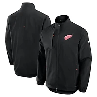 Veste d'entraîneur entièrement zippée Fanatics noire authentique Pro Rink des Red Wings de Detroit pour homme