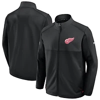 Veste zippée intégrale Pro Rink authentique noire des Red Wings de Detroit Fanatics pour homme