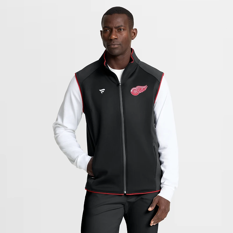 Men's Fanatics Black Detroit Red Wings Authentic Pro Rink Full-Zip Vest