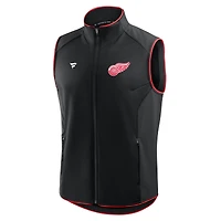 Men's Fanatics Black Detroit Red Wings Authentic Pro Rink Full-Zip Vest