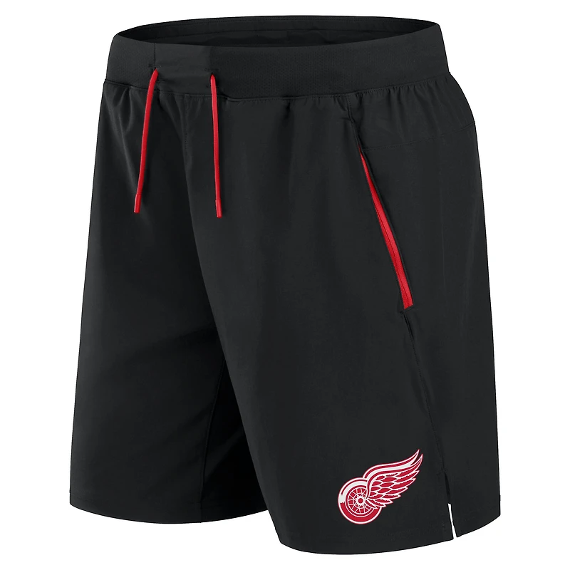 Men's Fanatics Black Detroit Red Wings Authentic Pro Rink Performance Shorts