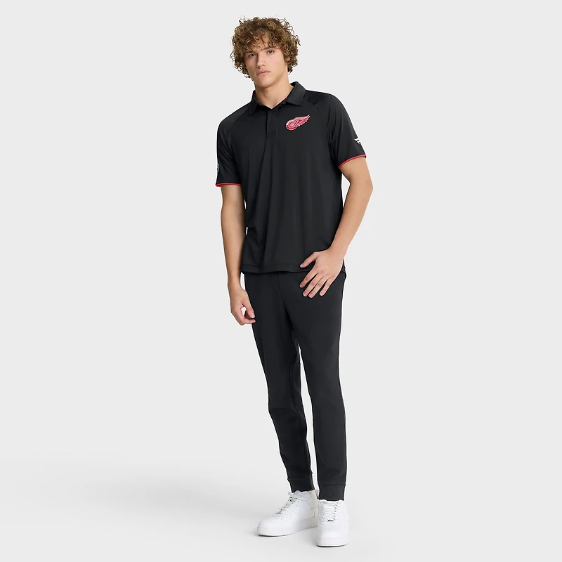 Men's Fanatics Black Detroit Red Wings Authentic Pro Rink Raglan Polo