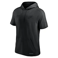 Men's Fanatics  Black Detroit Red Wings Authentic Pro Road Lightweight Short Sleeve Pullover Hoodie