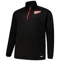 Men's Fanatics  Black Detroit Red Wings Big & Tall Authentic Pro Quarter-Zip Top