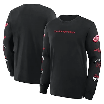 Men's Fanatics Black Detroit Red Wings Boxed Legacy Long Sleeve T-Shirt