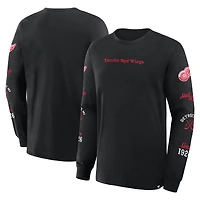 Men's Fanatics Black Detroit Red Wings Boxed Legacy Long Sleeve T-Shirt
