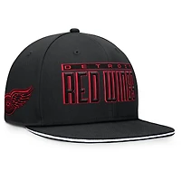 Casquette snapback Fundamental Gino Stack des Red Wings de Detroit pour hommes Fanatics noire