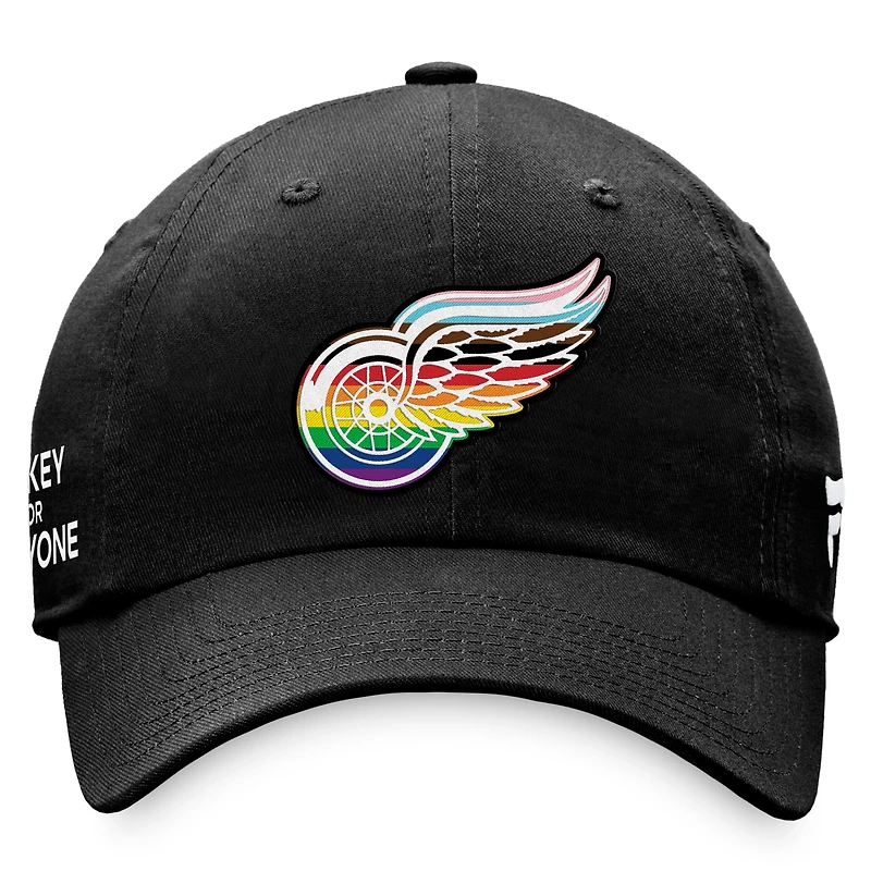Casquette réglable noire avec logo de l'équipe des Red Wings de Detroit Fanatics pour hommes