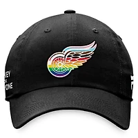 Casquette réglable noire avec logo de l'équipe des Red Wings de Detroit Fanatics pour hommes