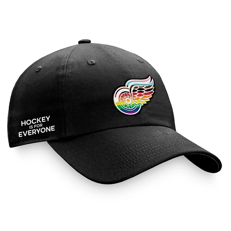 Casquette réglable noire avec logo de l'équipe des Red Wings de Detroit Fanatics pour hommes