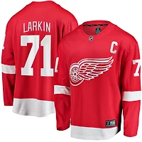 Maillot de capitaine à domicile Breakaway rouge des Red Wings Detroit Dylan Larkin marque Fanatics pour hommes