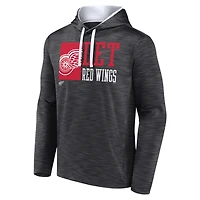 Chandail à capuchon Fanatics Charcoal Detroit Red Wings Never Quit pour hommes