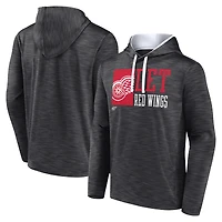 Chandail à capuchon Fanatics Charcoal Detroit Red Wings Never Quit pour hommes